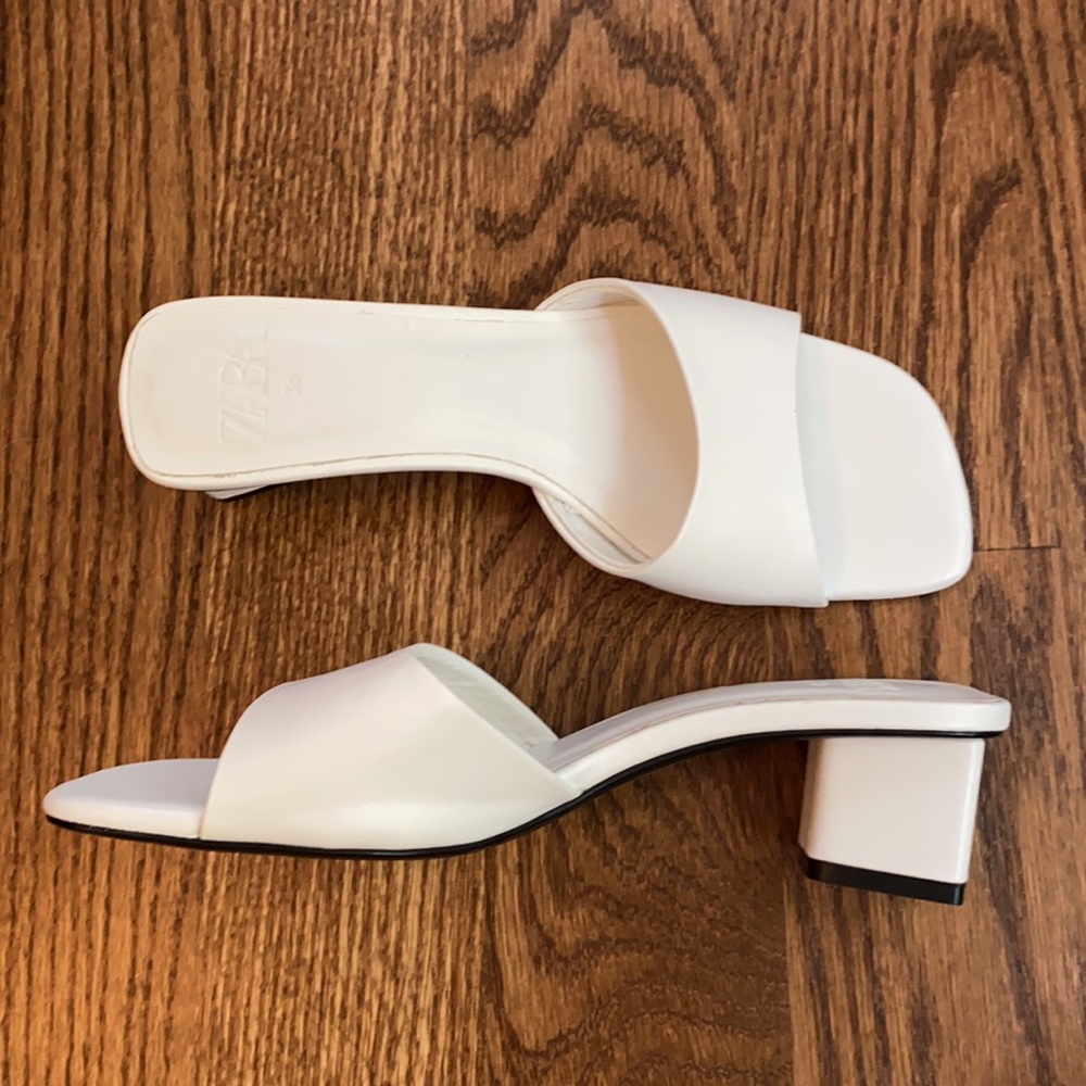 Zara White Sandals